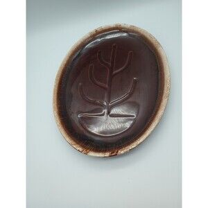 Vintage Hull Pottery Brown Drip Glaze 13” Oval Meat Platter 7017